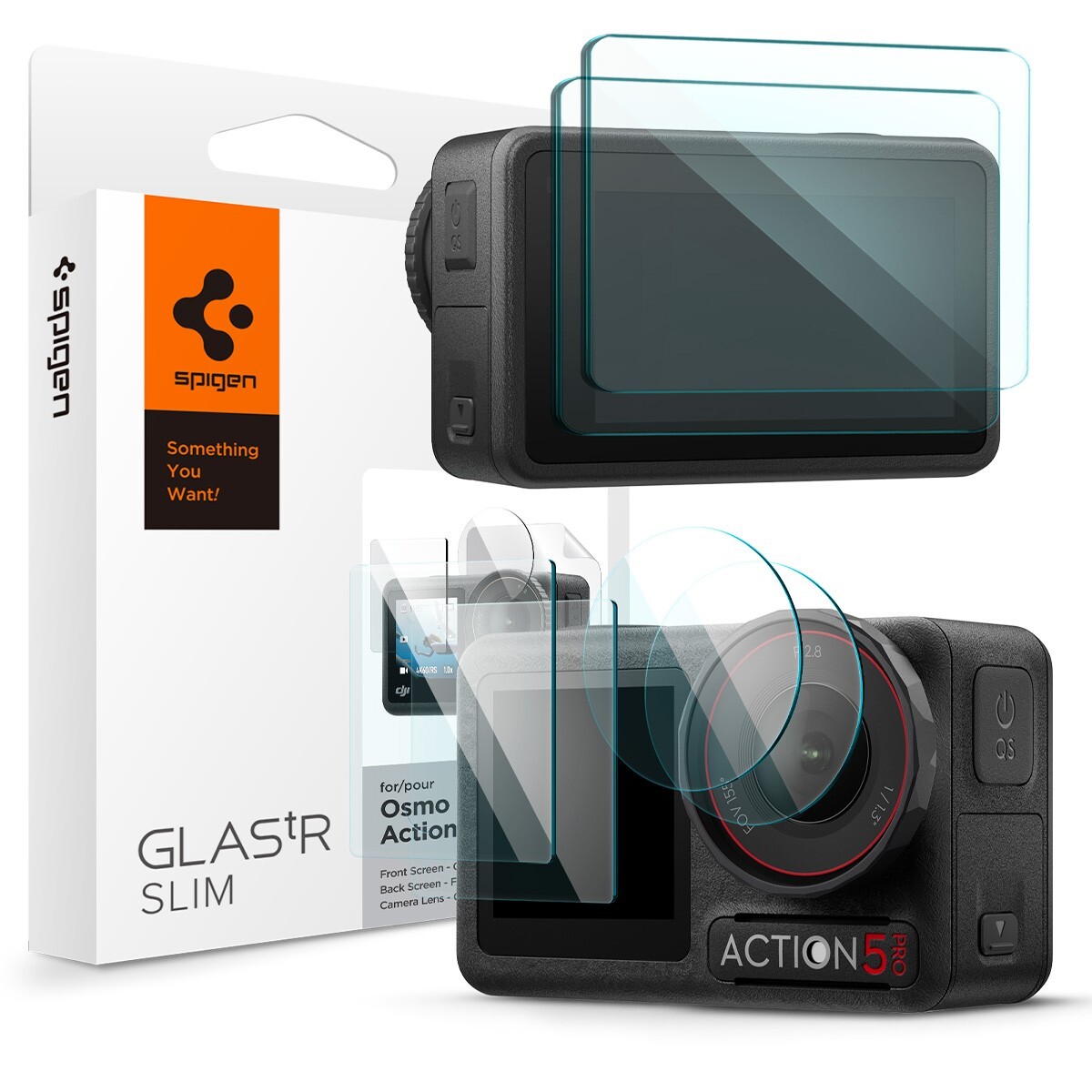 For DJI Osmo Action 5 | Spigen Glas.tR SLIM Screen Protector Multi Pack