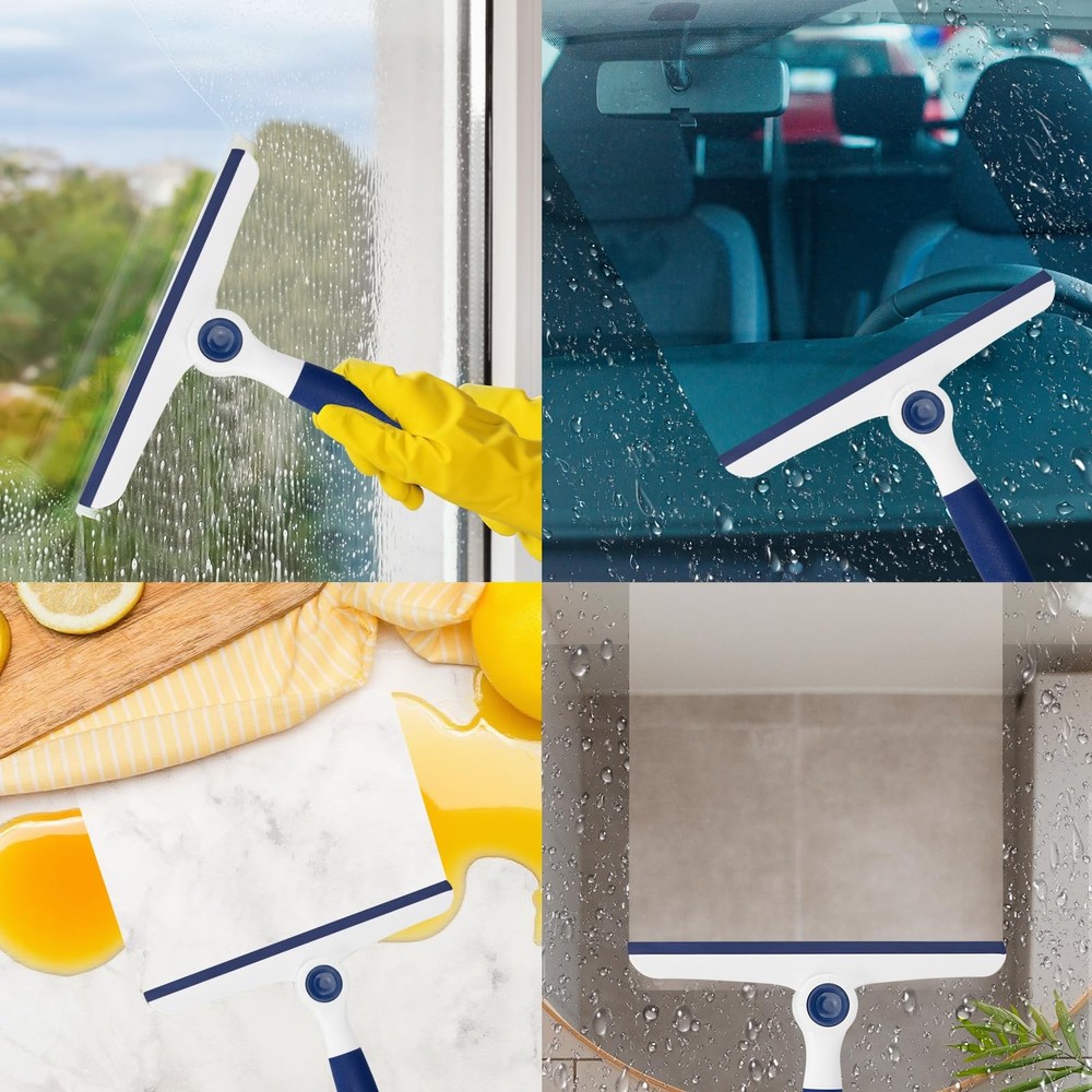 Window Squeegee for Glass Doors，All-Purpose 9.7” Gray 9.5" Window Squeegee