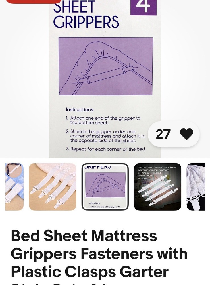 bed sheet grippers clip. 5 Total