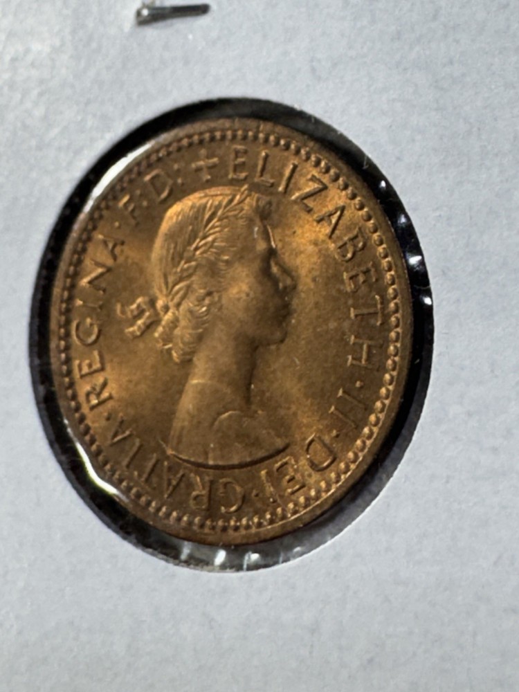 1955 Great Britain Farthing Bronze Coin