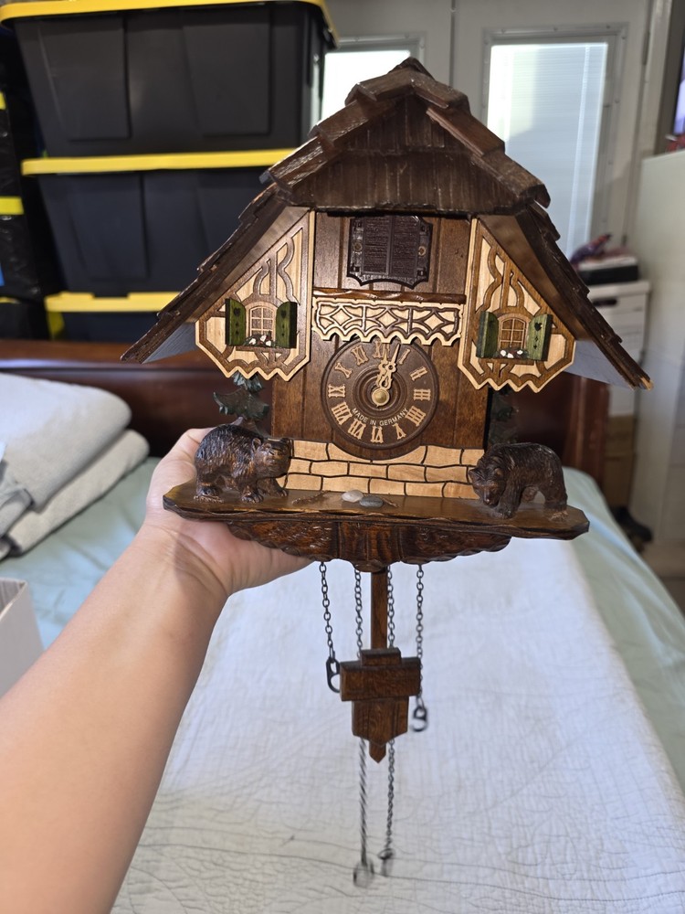 Vintage Germany Musical Cuckoo Clock Missing Backing & Weights
