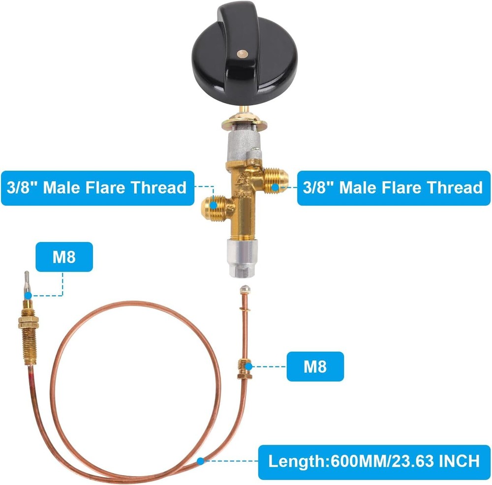 Replace Gas Patio Heater Thermocouple Sensor & Dump Switch Main Control Valve