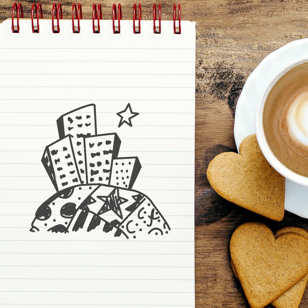 Skyscrapers Art Rubber Stamp