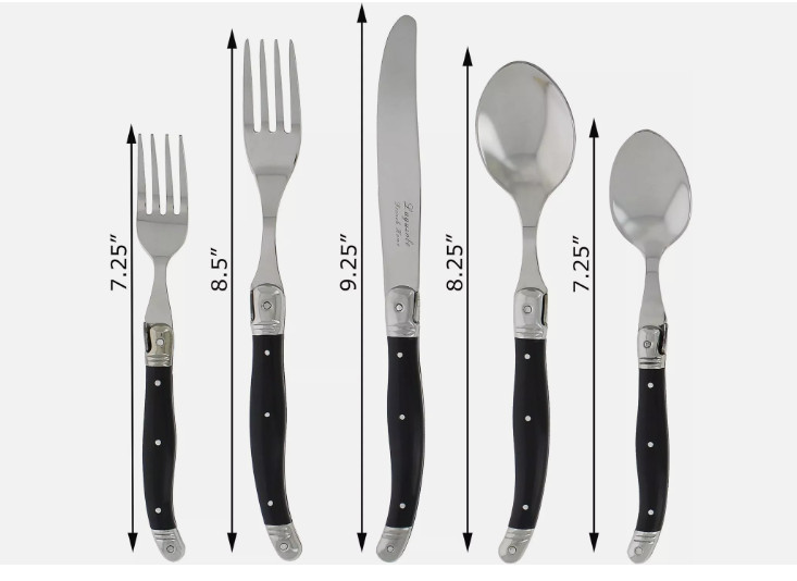 Luxurious 20-Piece Flatware Set with Elegant Black Onyx - OPEN BOX, NEVER USED !