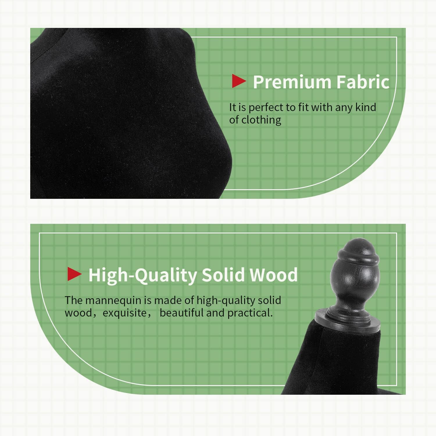 Mannequin Body Dress Form Torso Female Manikin 49.6-63.4 Inch Height Adjustable