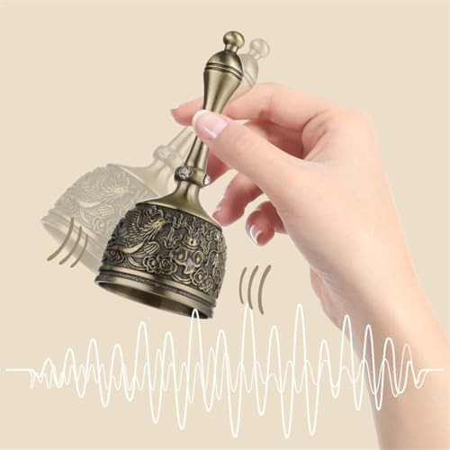 Hand Bell Brass Dinner Call Bells Loud Service Ringing Bell Tibetan Handbells