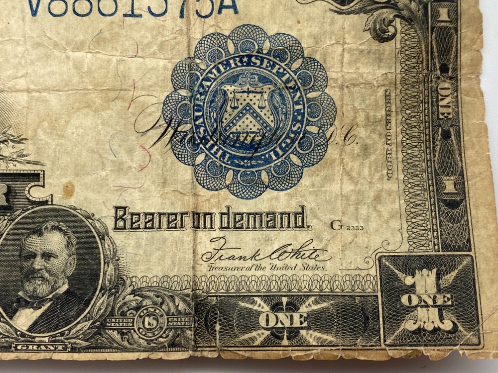 1899 $1 Silver Dollar Banknote — “Black Eagle Note.” - Good Condition