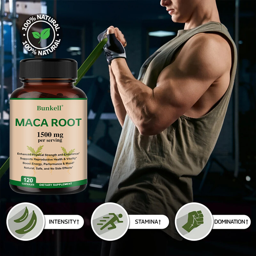 MACA ROOT 1500 MG POTENCY SUPPORT POWER ENERGY CAPSULES PERFORMANCE