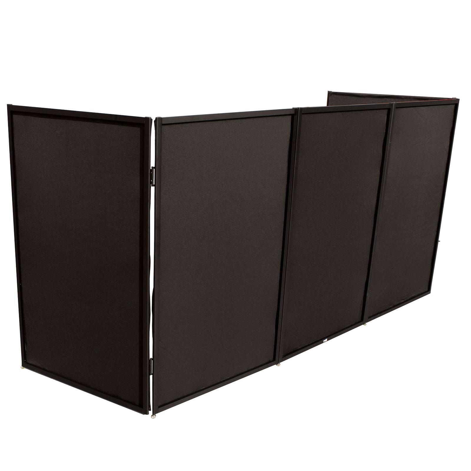 ProX XF-5X3048B Black Aluminum 5 Panel Scrim Facade Frontboard + DJ Chair