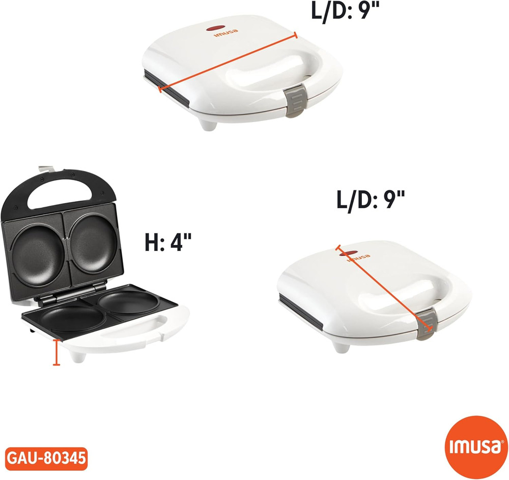 2 Slot Electric Arepa Maker, White