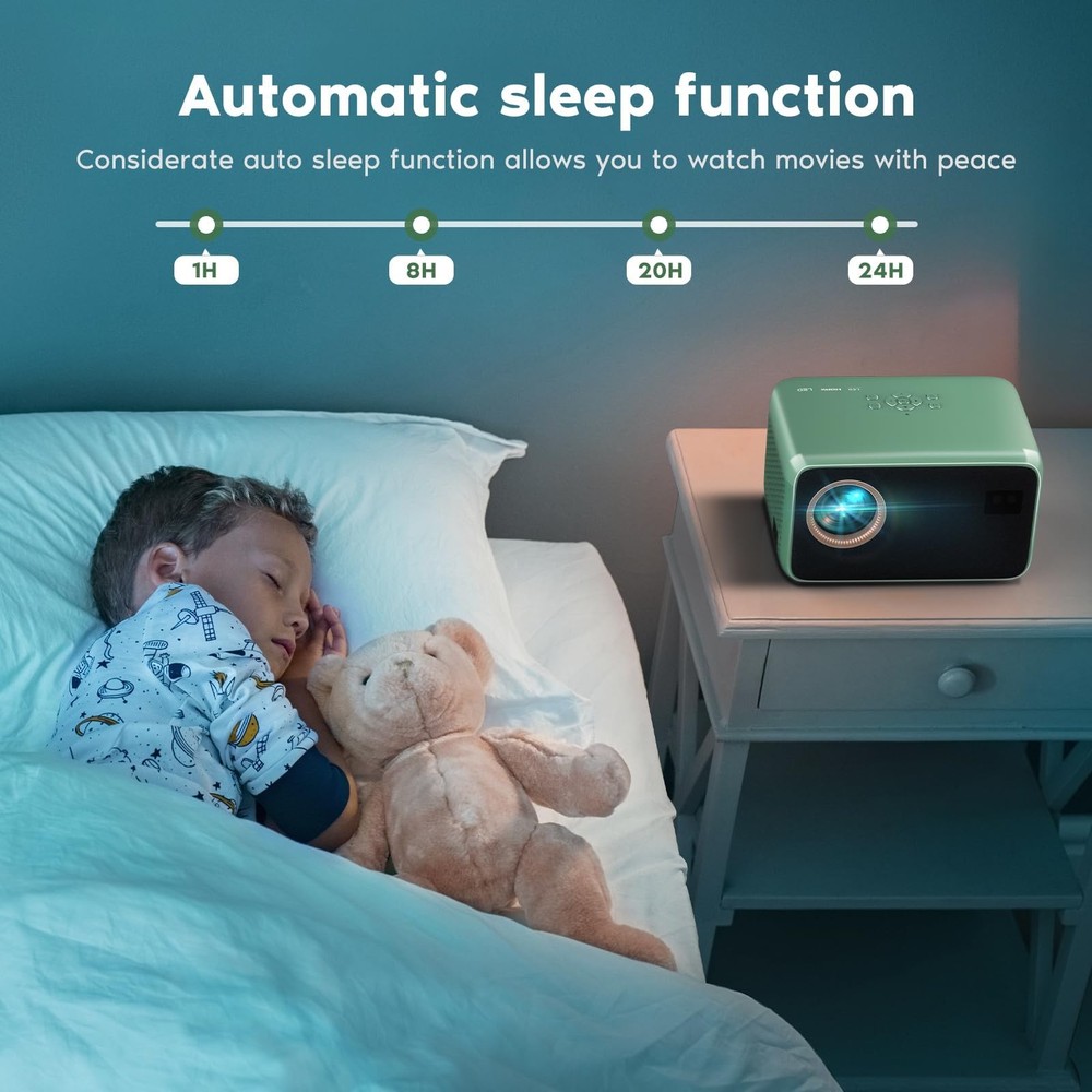 Projector with Wifi and Bluetooth, Native 1080P Portable Mini Projector 4K Su...