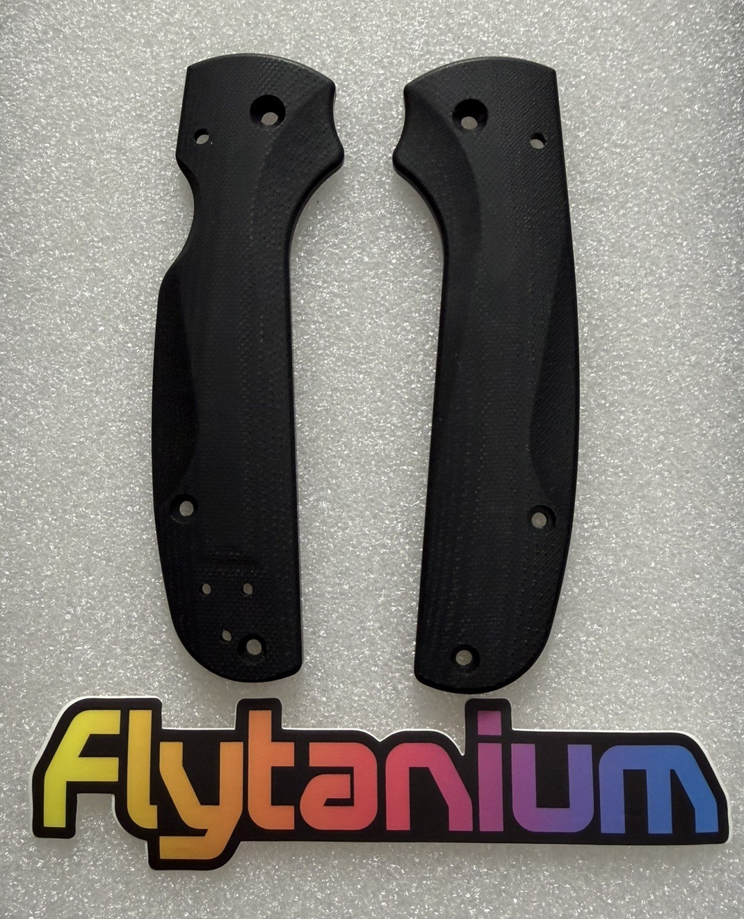 Flytanium Lotus Scales - Spyderco Shaman - Pitch Black G-10