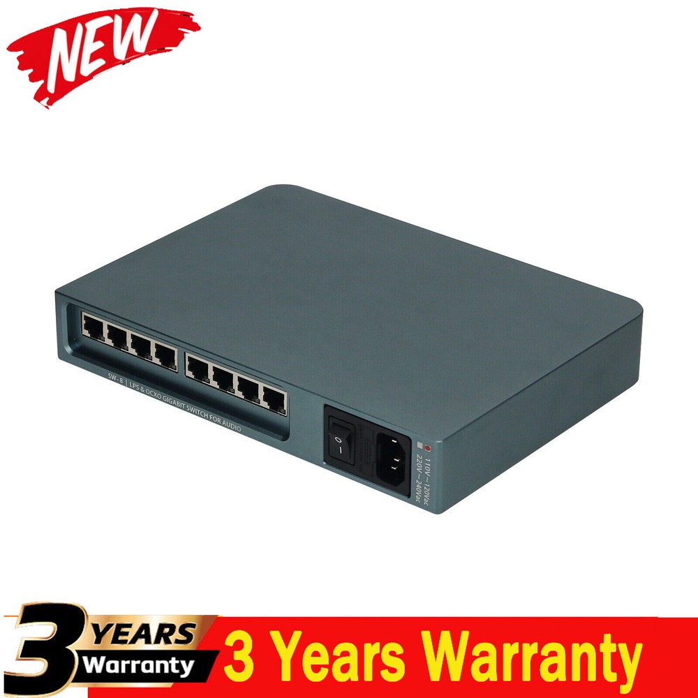 LHY Audio 110V 8 Port Network Switch LPS & OCXO Gigabit Switch Linear DC Powered