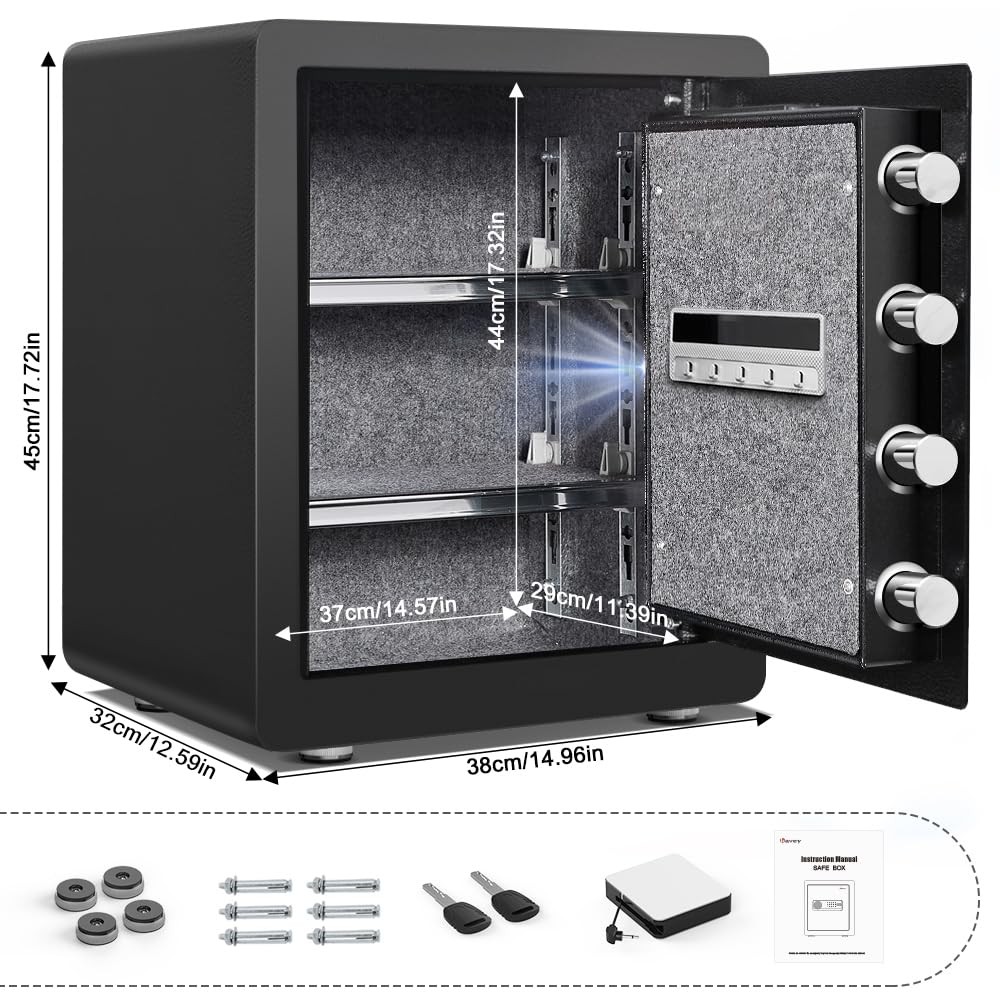 Kavey 2.0 Cub Safe Box, Lock Box with Backlit Touch Screen Keypad