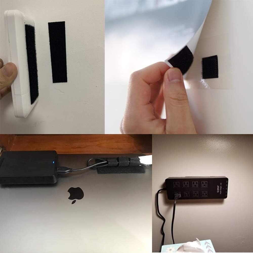Versatile 1 Inch x 4 Inch Hook and Loop Strips - 15 Adhesive Sets for Easy Use
