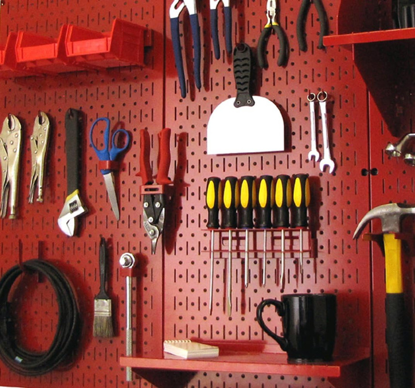 Wall Control 30-P-3232R Red Metal Pegboard Pack