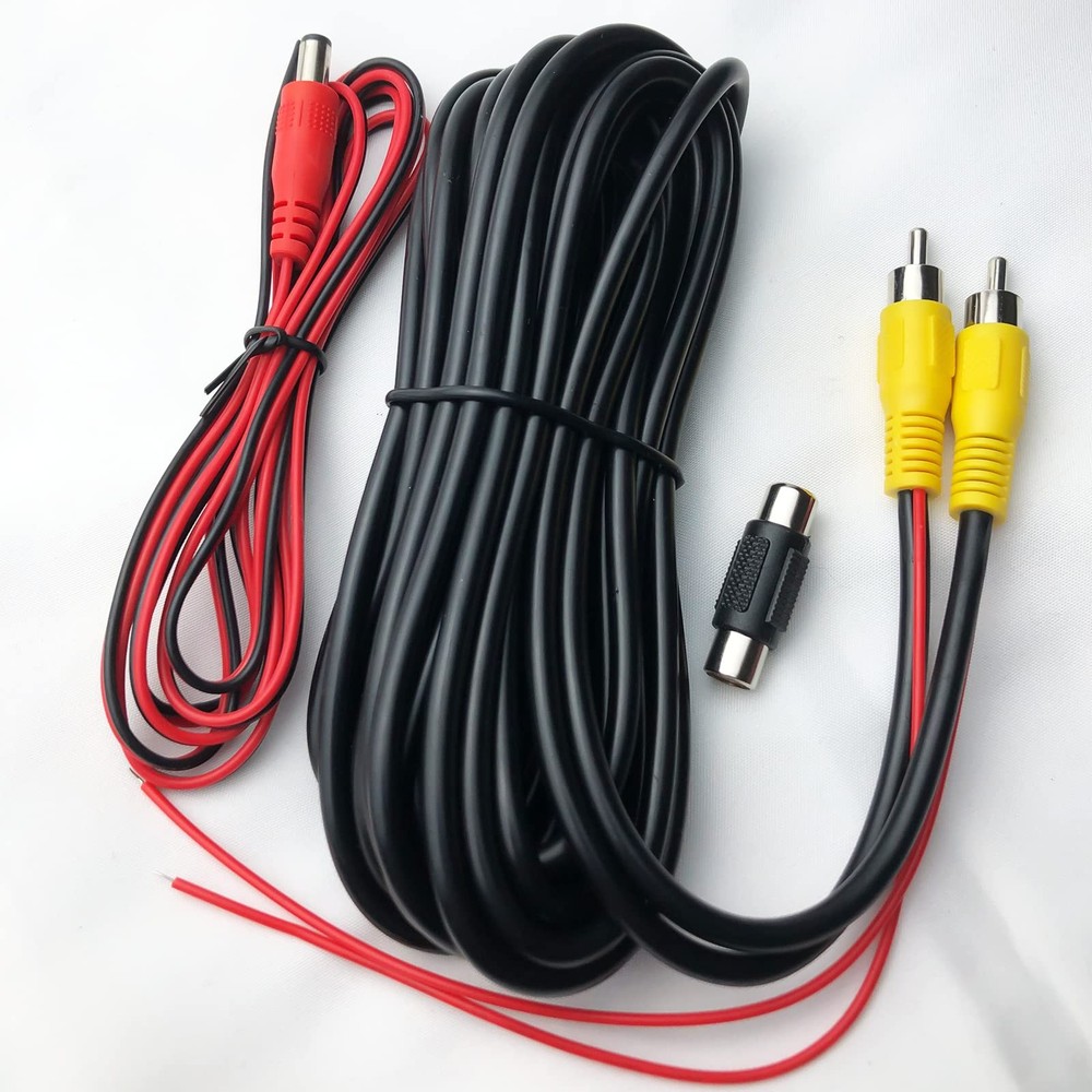 Collyon Upgraded Version Thickened 20FT Backup Camera RCA New-20FT, Black