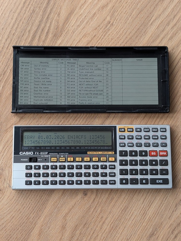 Casio FX-850P Scientific Programmable Personal Computer Calculator