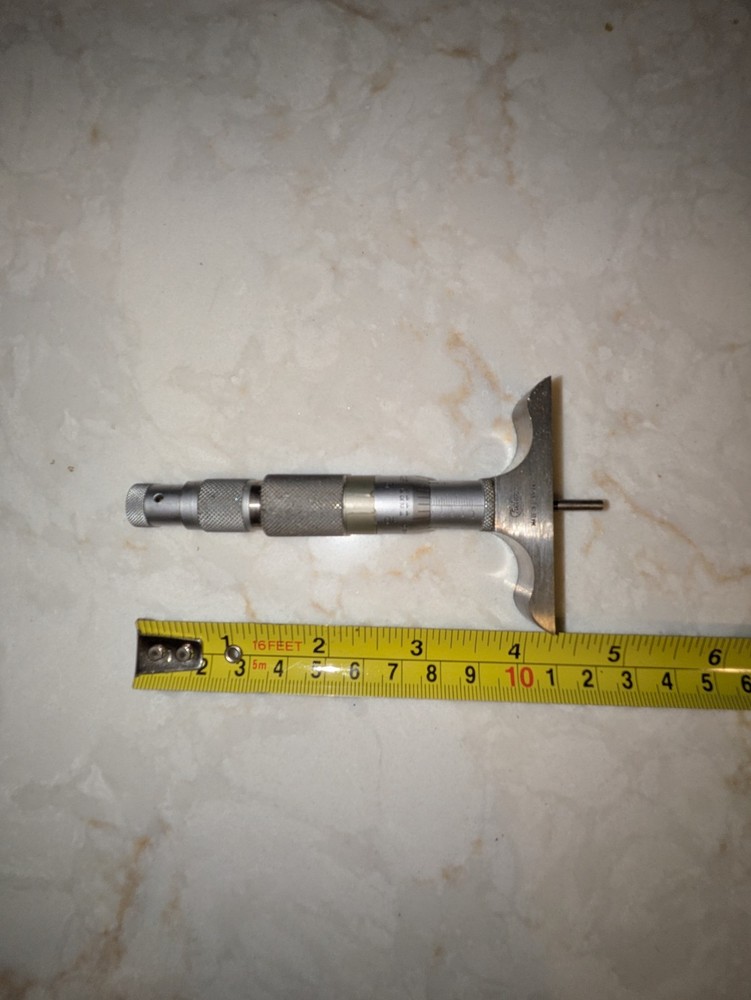 Vintage Helios Micrometer, 0-3" Depth (with box)