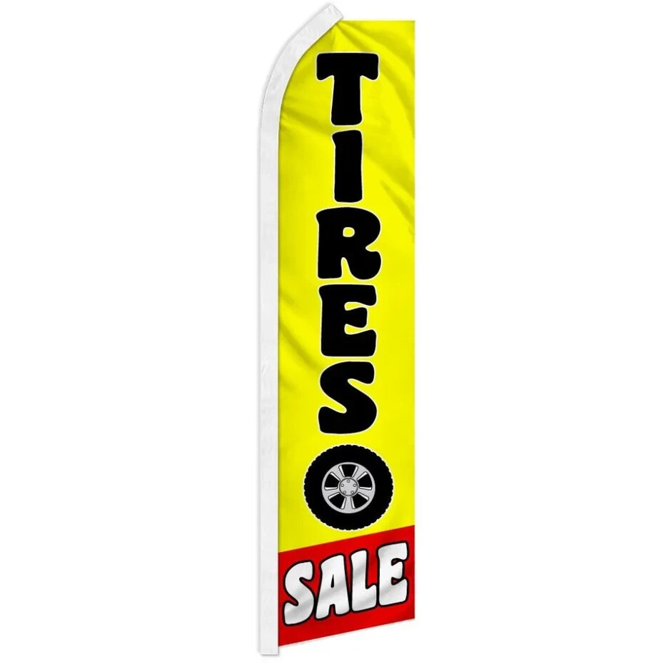Tires Wheels Sale Variations Swooper Flutter Advertising Banner Flags