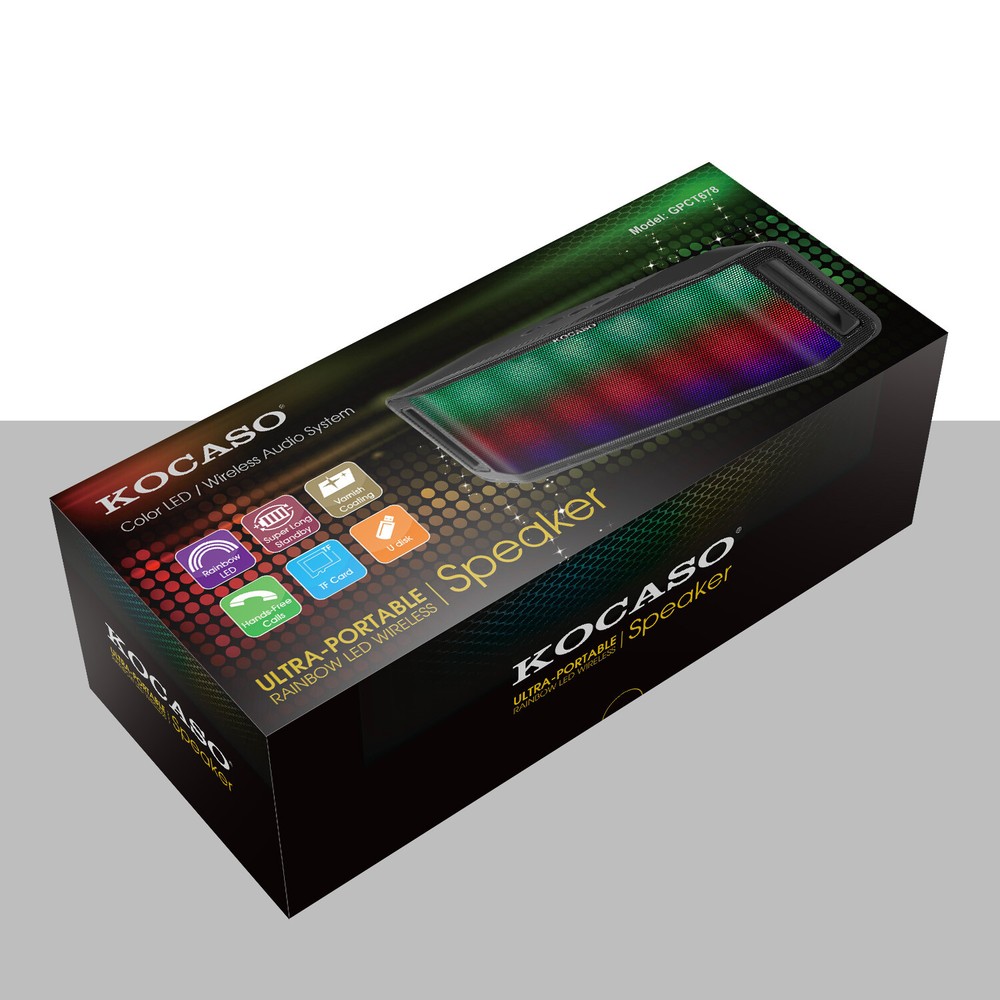 Portable LED Wireless Speaker Multicolor Dancing Light Speakerphone Mic Bass