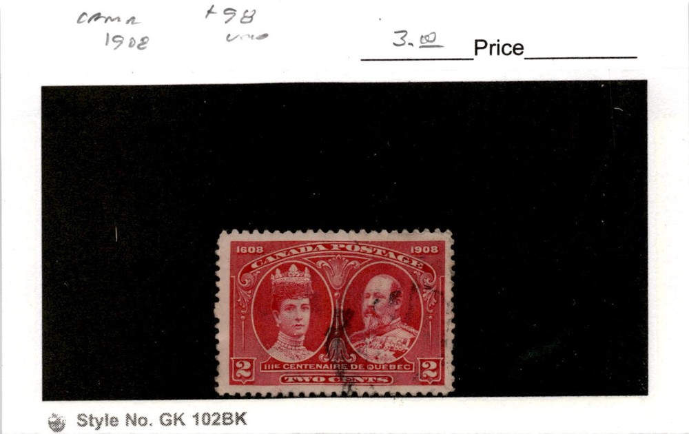Canada, Postage Stamp, #98 Used, 1908 King Edward (AD)