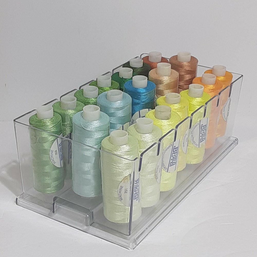 19 Beta Machine Embroidery Polyester Thread Multi Color w/ Case Thread Holder