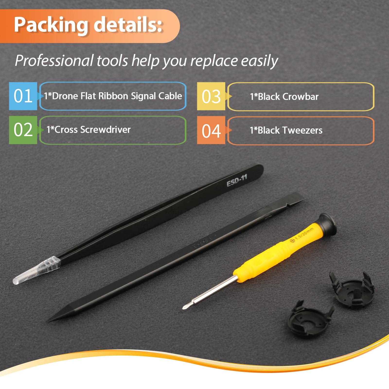 Replacement for DJI Mini 3 Gimbal Shock Absorption Rubber Black-Short