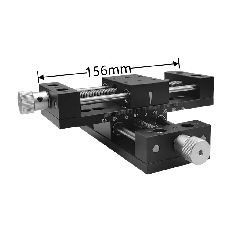 X-Axis CNC Micro workbench Manual bilayer slide table 80mm stroke 60A-DB80-2