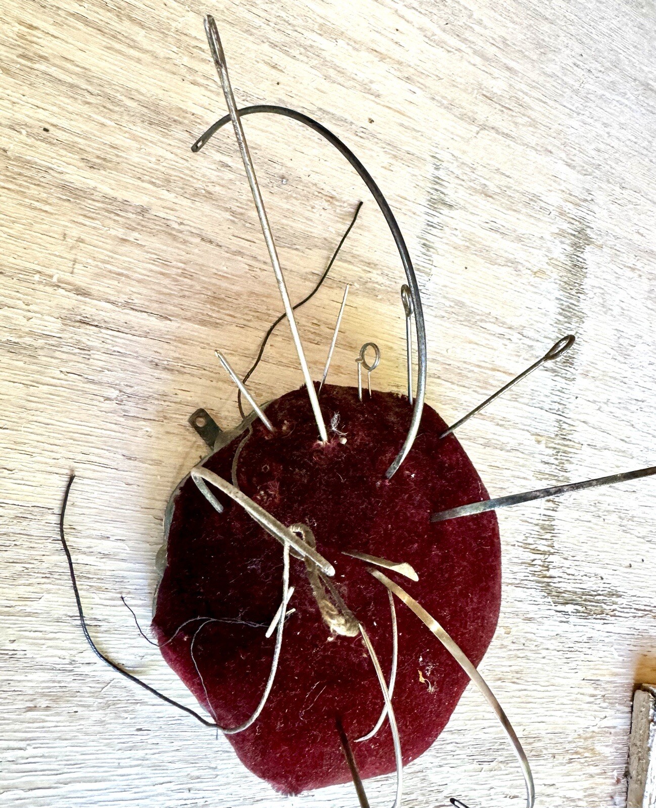 Antique Large Shaker Pin Cushion Pin Sewing With Needles Victorian Primitive