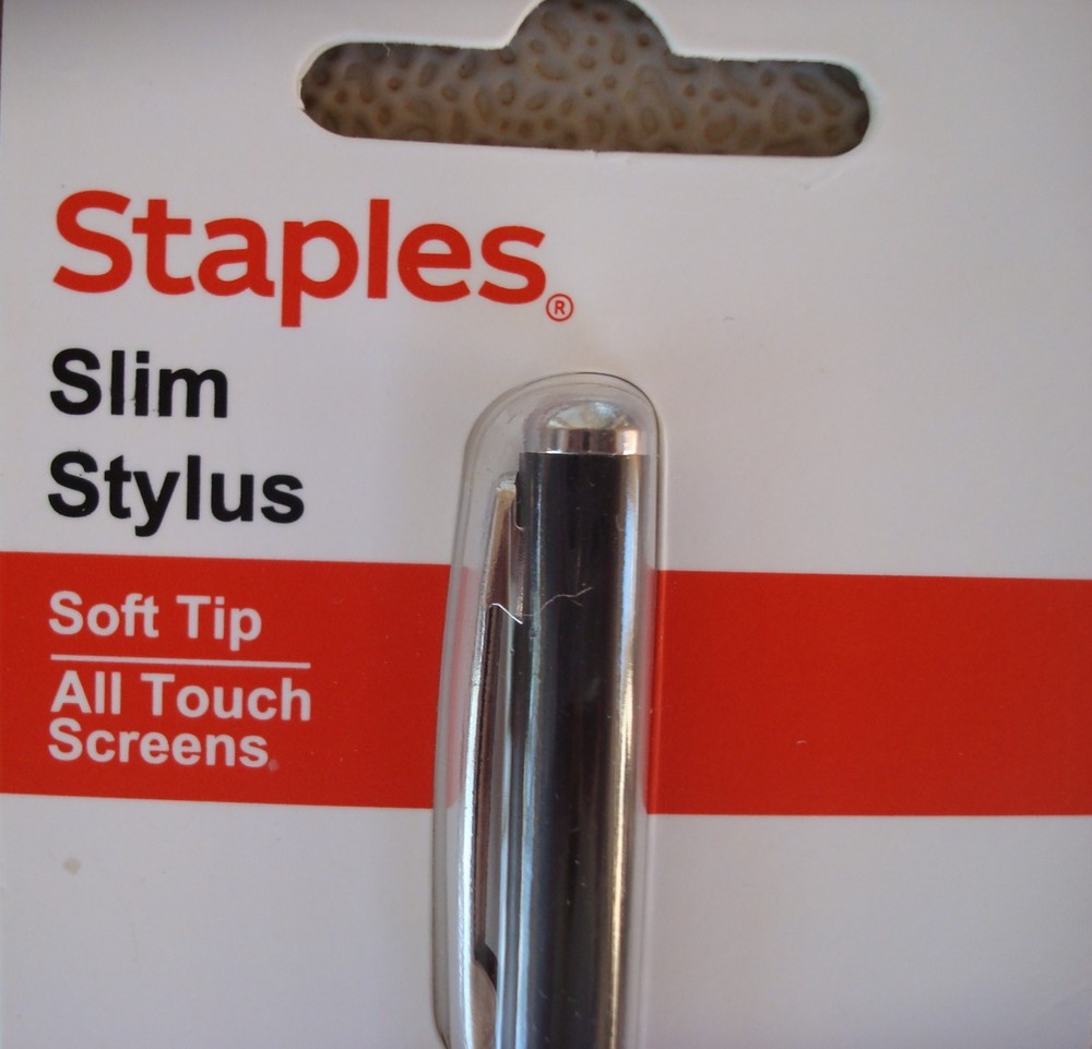Staples Universal Slim Stylus Black 51139-US Capacitive Touchscreen Rubber Tip