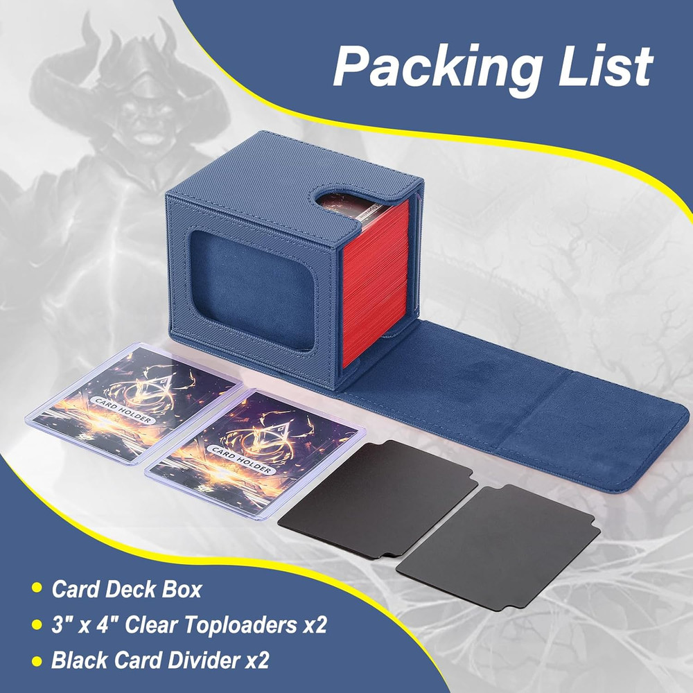 MTG Deck Box, Double Display Window MTG, Commander Deck Box Fits 120+ Single Sle