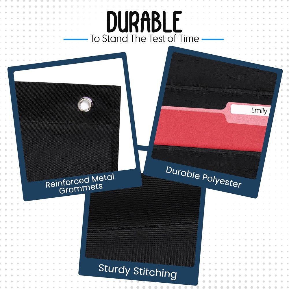 - 7 Pocket File Pocket Chart Black Tall - Versatile Wall Hanging File Folder ...
