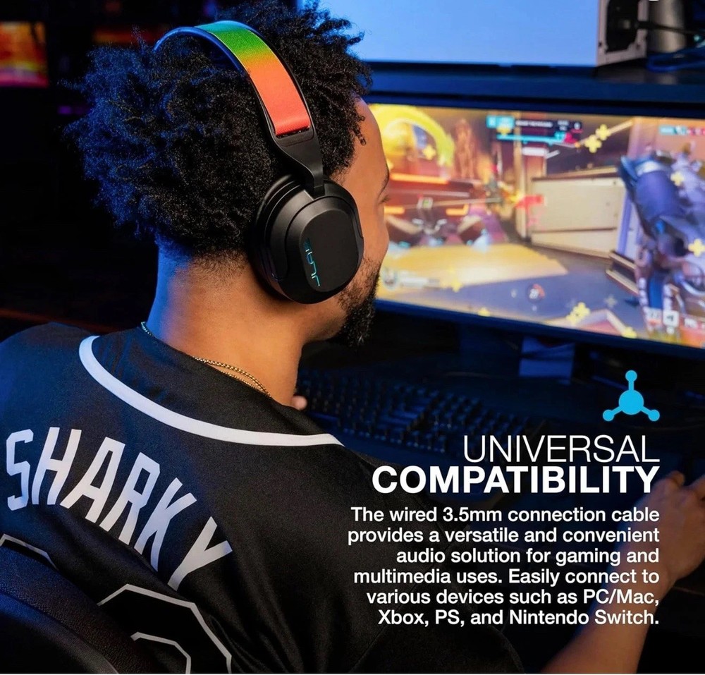 JLab Nightfall Over-Ear Wired Gaming Headset for PS/Mac/XBox/ Switch/Windows