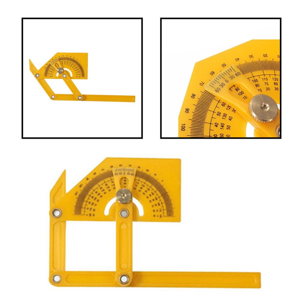 Plastic Protractor Goniometer Angle Finder Miter Gauge Arm Measuring Ruler Tool