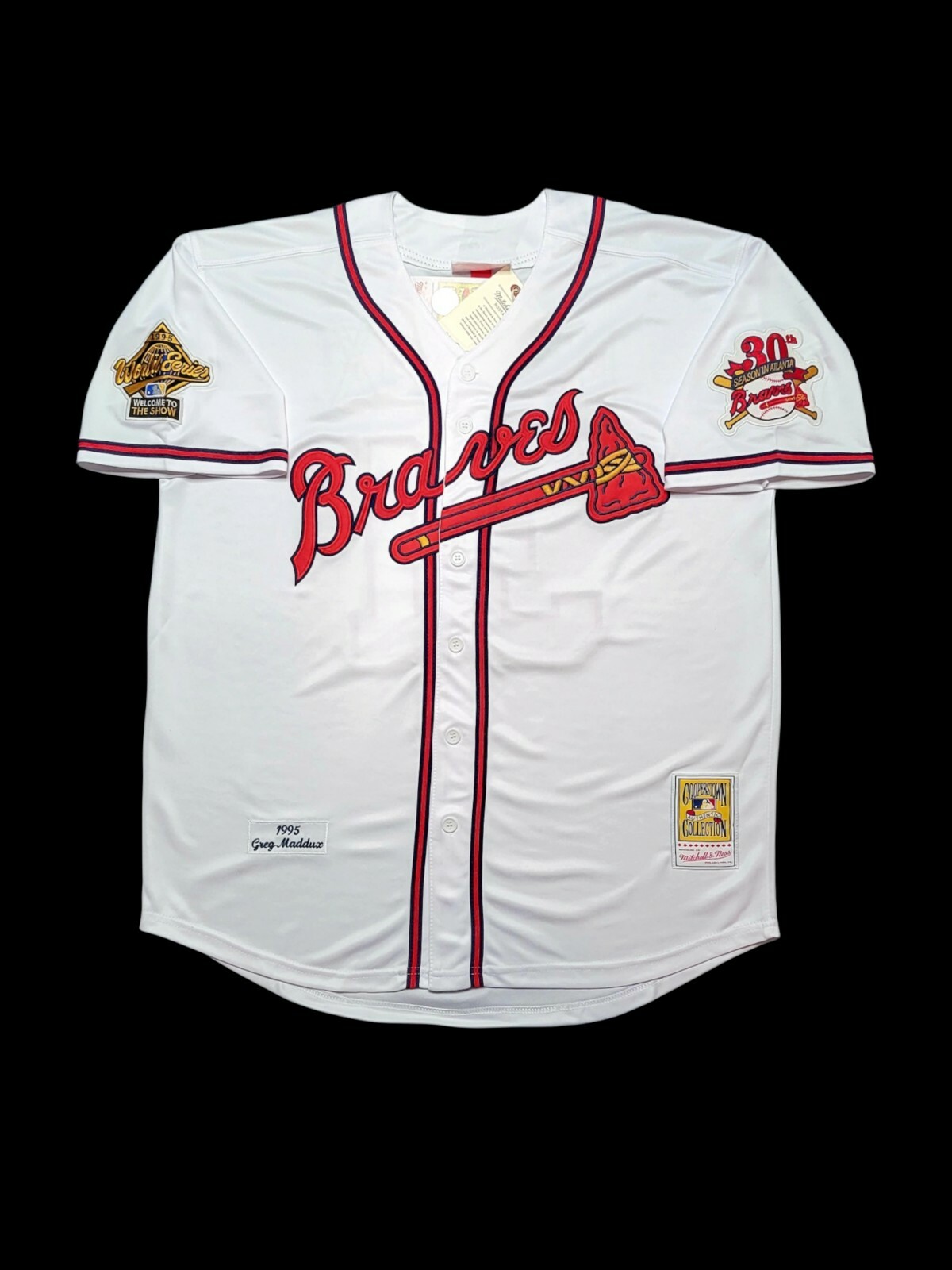 Greg Maddux Atlanta Braves 1995 Home White Men's Baseball Jersey