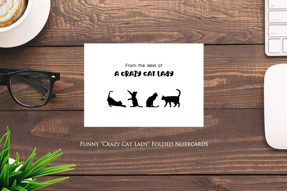 Crazy Cat Lady - 12 ct. Folded Notecards gift set