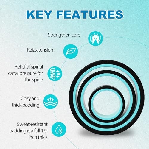Deep Tissue Massage Wheel - Back Roller for Pain Relief & Stretching (3-Pack)