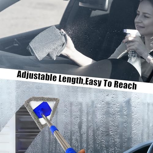 Windshield Squeegee Car Cleaning Tool, Equipped with 4 Reusable and Washable