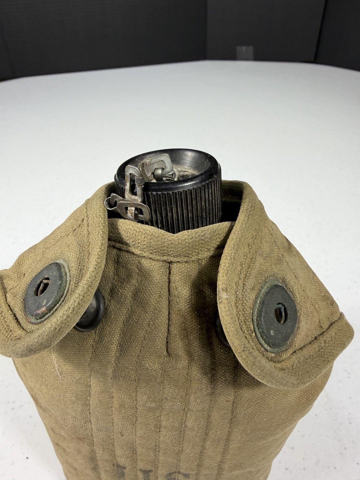 WWII US Army 1943 St. Croix G. Co. Canteen Cover w/ Aluminum Canteen Original