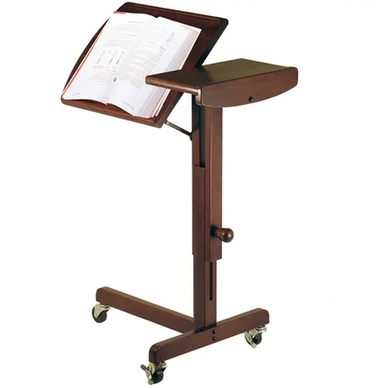 Olson Adjustable Laptable Cart, Walnut