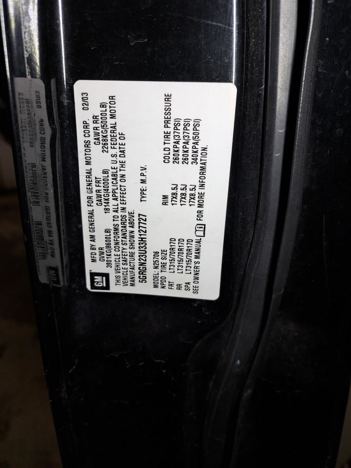2003 H2 Alternator Sku#4396525