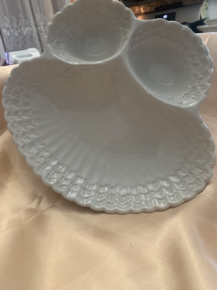 Italian made white seashell server platter fruit charcuterie