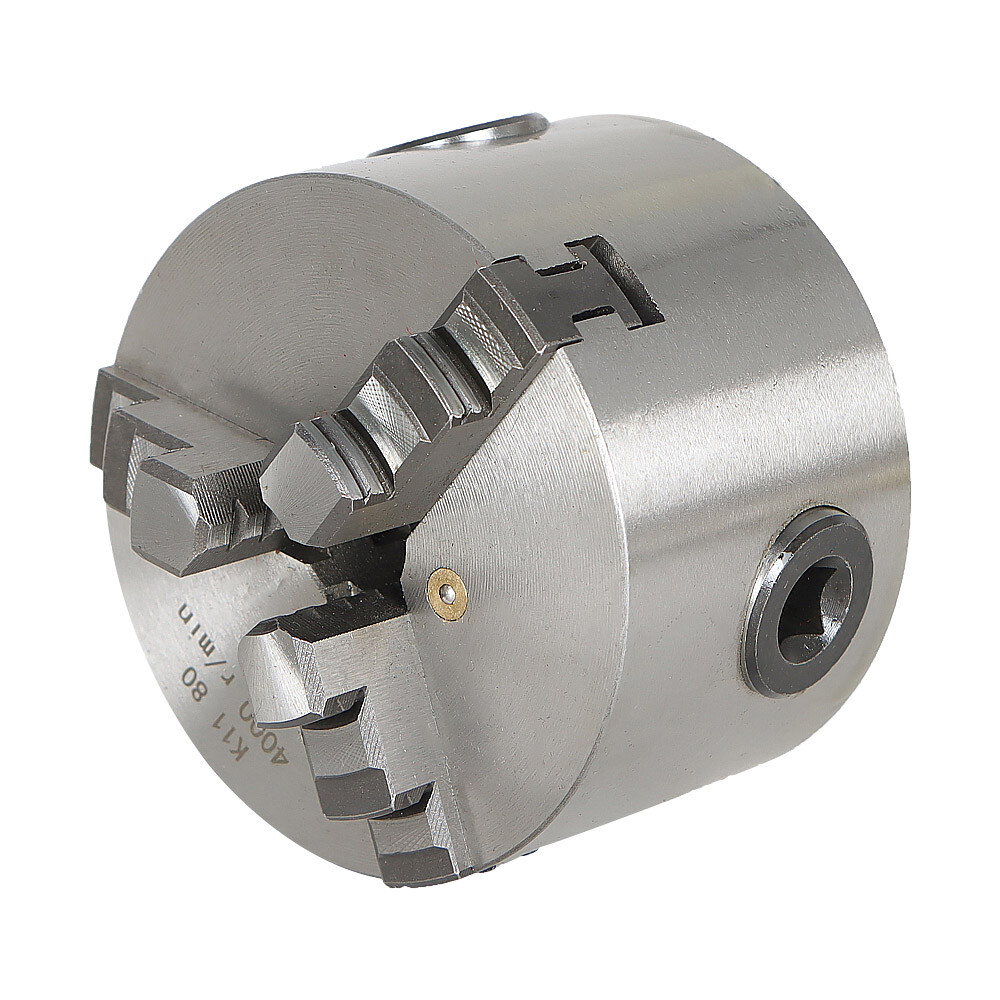 Lathe Chuck K11-80 3 Inch 3-Jaw Self-Centering Design 80mm Steel Grinding Jaw