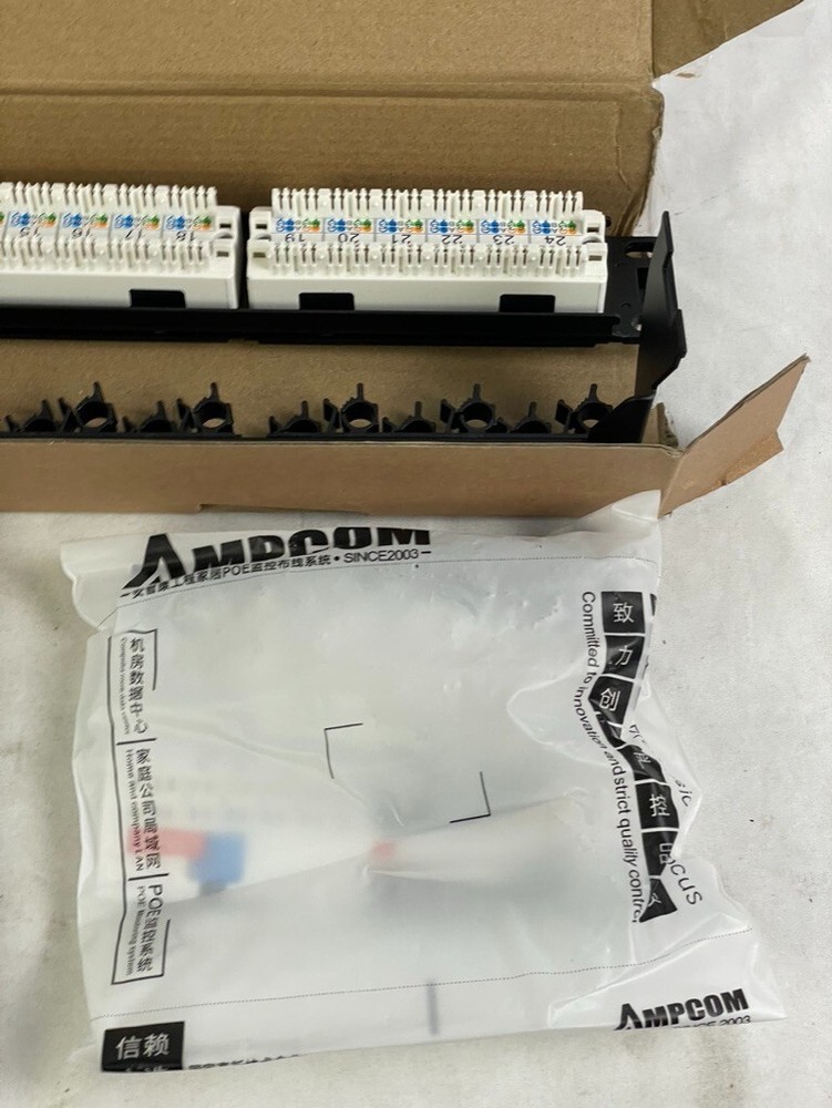 AMPCOM 24 Port Industrial Series CAT6 Patch Panel