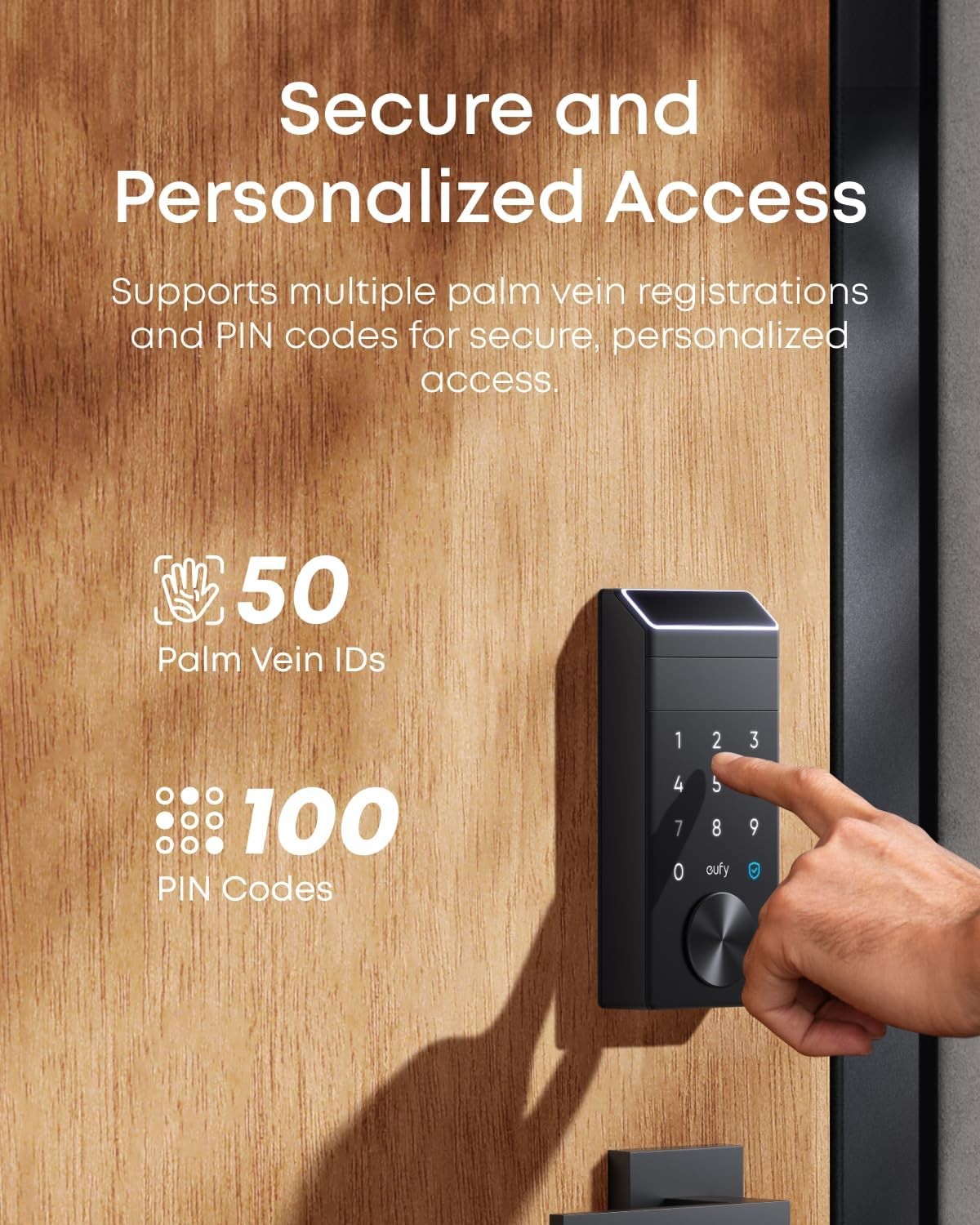 eufy FamiLock E34 Smart Lock Palm Vein Recognition Keyless Entry Door Lock Wi-Fi