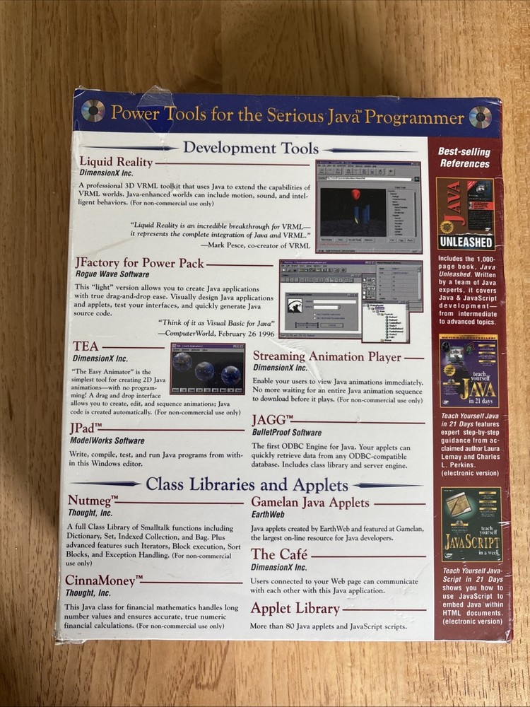 Java Power Pack VTG 1996 IBM CD-ROM Computer Software Big Box - Brand New Sealed