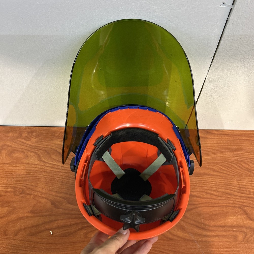 NEW Paulson Pro V Safe Electric Arc Flash Face Shield & Orange Hard Hat