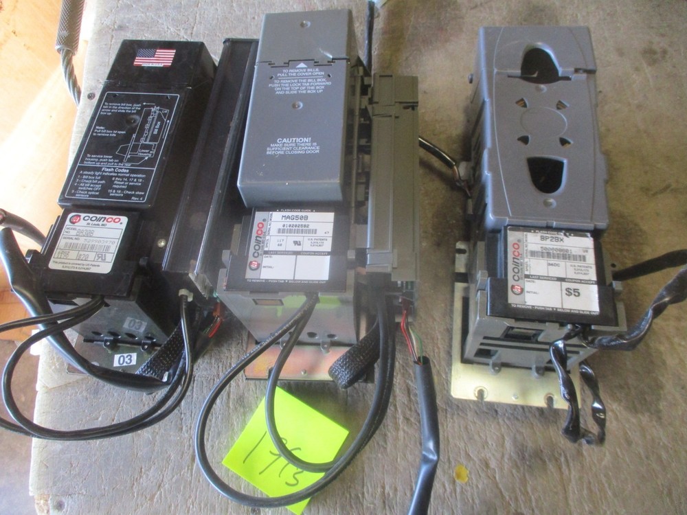 3 Used Coinco Bill Validators Bill Acceptor, Bill Pro Mag Pro, Untested, Good Co