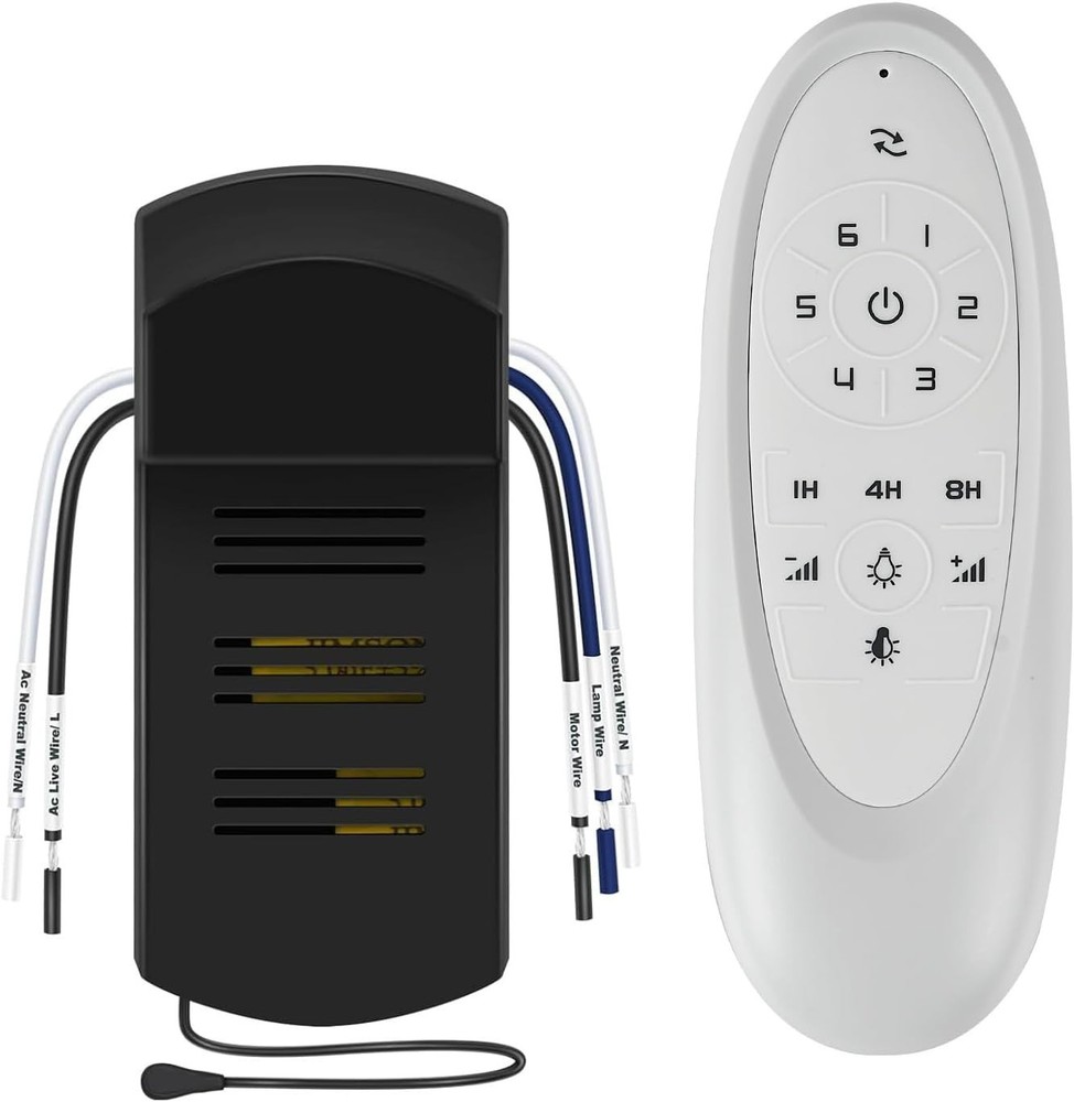 7406 Series Ceiling Fan Remote Control Kit - 6-Speed, Timer & Ergonomic Design